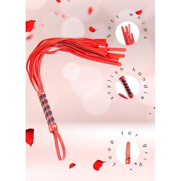 Fancyra Red Premium Whip Multi Tail Leather Flogger - Image 5