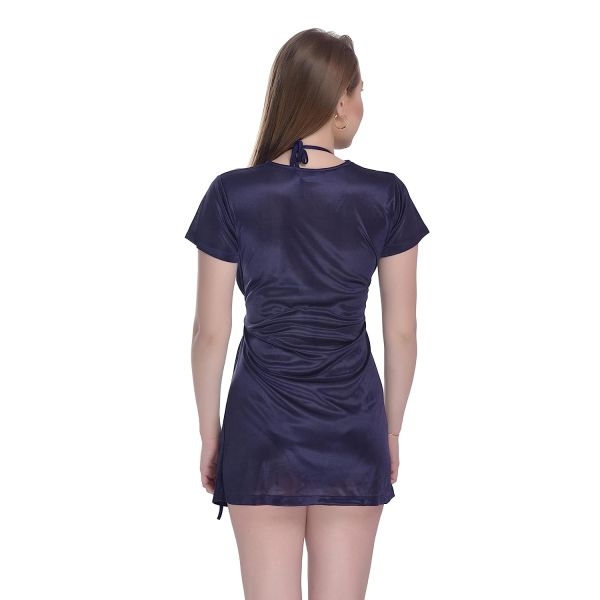 Fancyra Satin Babydoll Belted Kimono Nightwear Robe For Women - Image 3