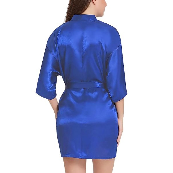 Fancyra Satin Babydoll Belted Kimono Nightwear Robe Nightdress For Women - Image 3