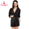 Fancyra Satin Nightwear Robe V Neck Sleepwear Nightdress Free Size