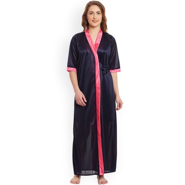 Fancyra Set Of Two Robe Night Dress Satin Silk Sleepwear Nightwear Women Nighty - Image 2