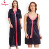 Fancyra Set Of Two Robe Night Dress Satin Silk Sleepwear Nightwear Women Nighty