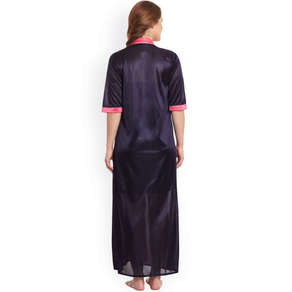 Fancyra Set Of Two Robe Night Dress Satin Silk Sleepwear Nightwear Women Nighty - Image 3
