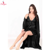 Fancyra Set of Two Women Satin Lace Inner Nighty with Robe Nightdress
