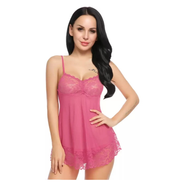 Fancyra Sleepwear Babydoll Lingerie Set for Women With G String Panty - Image 5
