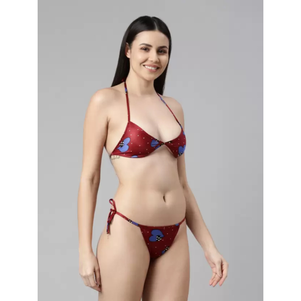 Fancyra Sleepwear Nightwear Nighty with Robe Swimwear Bikini Set For Women Free Size - Image 4