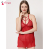 Fancyra Soft Babydoll Net Lingerie Nightwear Sleepwear with G String Panty Free Size Red Color