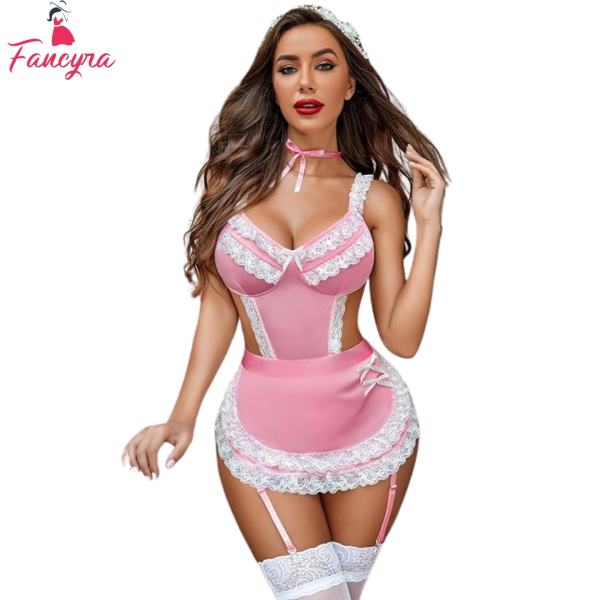 Fancyra Soft Honeymoon Valentine Babydoll Lingerie Nightdress For Women - Image 2