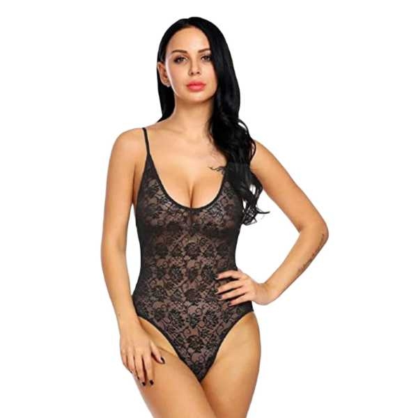 Fancyra Soft Net Night Suit Nightwear Babydoll Sleepwear Free Size Black Color - Image 2