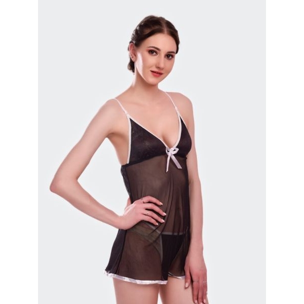 Fancyra Soft Net See Through Hot Babydoll Lingerie For Women - Image 4