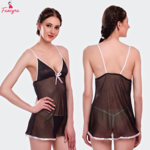 Fancyra Soft Net See Through Hot Babydoll Lingerie For Women