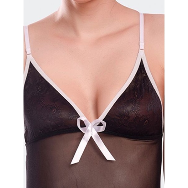 Fancyra Soft Net See Through Hot Babydoll Lingerie For Women - Image 5
