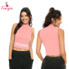 Fancyra Solid Round Neck Pink Women Top T-Shirt