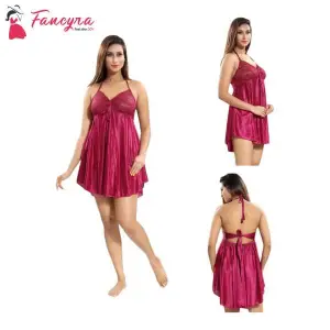 Fancyra Stylish Babydoll Lingerie Free Size Pink color