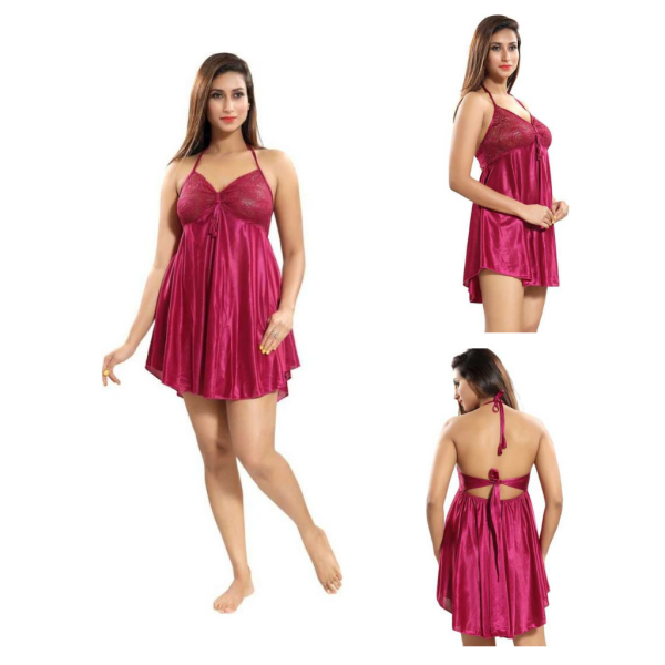 Fancyra Stylish Babydoll Lingerie Free Size Pink color - Image 5