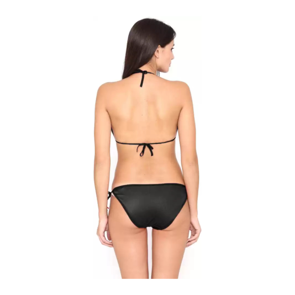 Fancyra Stylish Bikini Bra Panty Set With Lace Black Color Free Size - Image 2