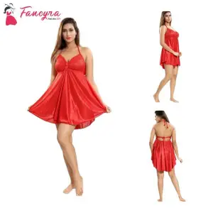 Fancyra Stylish Lingerie Babydoll Dress Red Color Free Size