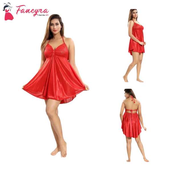 Fancyra Stylish Lingerie Babydoll Dress Red Color Free Size