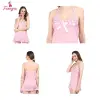 Fancyra Stylish Nightwear Baby Doll Lingerie For Honeymoon With G String Panty Free Size Pink Color
