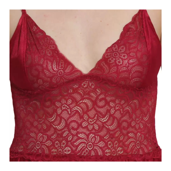 Fancyra Stylish Nightwear Dress Babydoll Lingerie Nighty for Women Free Size Rose Red Color - Image 4