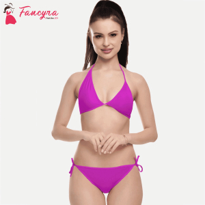 Fancyra Stylish Satin Bikini Bra Panty Lingerie Set Free Size Purple Color