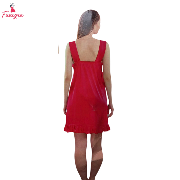 Fancyra Trendy Hot Pink Women Nightwear - Satin Babydoll & Bikini Set - Image 3