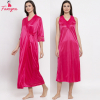 Fancyra Two Piece Nightdress Nightwear Satin Silk Women Nighty with Robe
