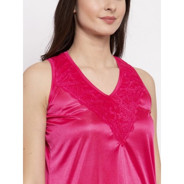 Fancyra Two Piece Nightdress Nightwear Satin Silk Women Nighty with Robe - Image 4