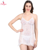 Fancyra White Net Transparent Baby Doll Lingerie Dress for Women