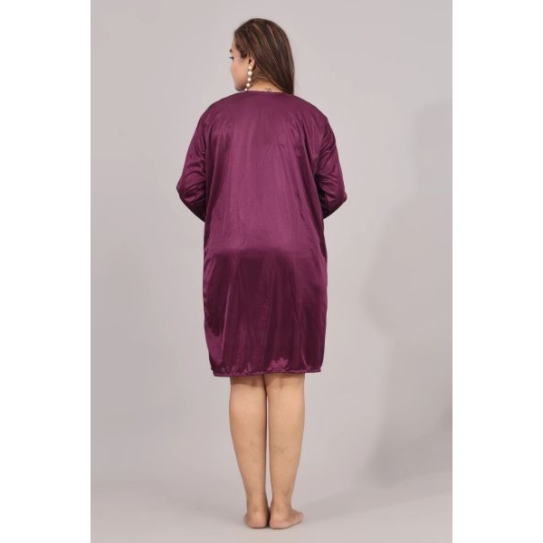 Fancyra Women 2 Pc Set Elegant Nighty with Robe Nightwear - Image 4