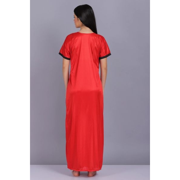Fancyra Women 2 Pcs Set Nighty with Robe - Long Inner and Outer Robe Nightwear - Image 4