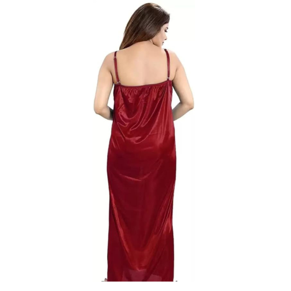 Fancyra Women 4 Pack Of Night dress Night Wear Solid Satin Nighty Gown For Women - Image 3