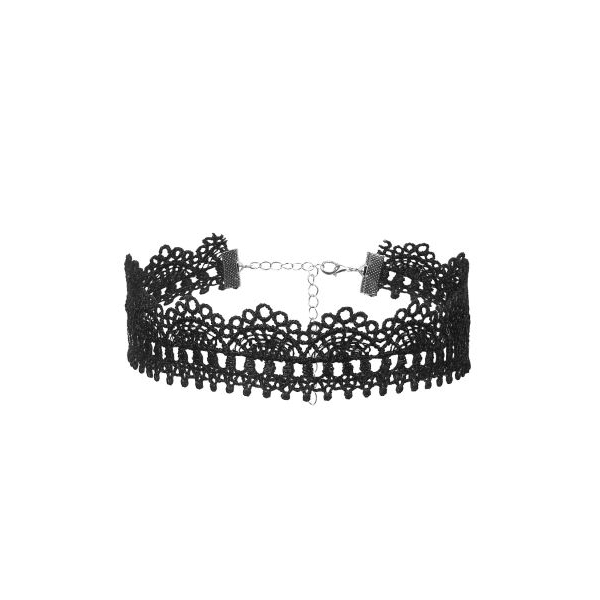 Fancyra Women 6PCS Black Gothic Floral Lace Necklaces Set - Image 2