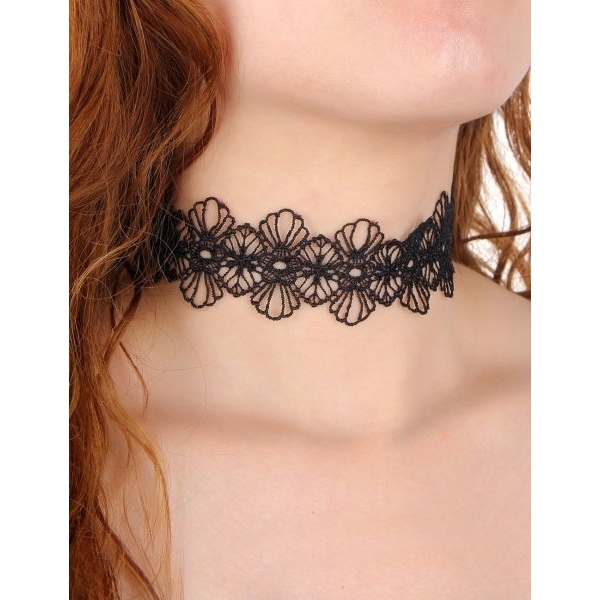 Fancyra Women 6PCS Black Gothic Floral Lace Necklaces Set - Image 2