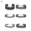 Fancyra Women 6PCS Black Gothic Floral Lace Necklaces Set