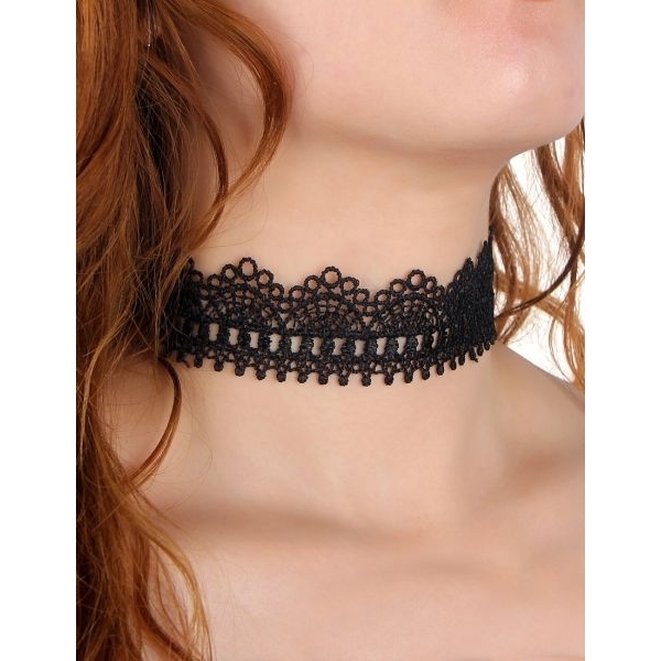 Fancyra Women 6PCS Black Gothic Floral Lace Necklaces Set - Image 3