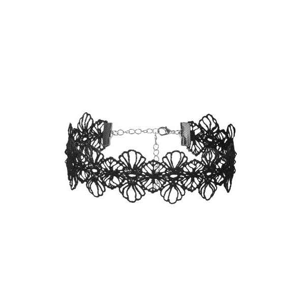 Fancyra Women 6PCS Black Gothic Floral Lace Necklaces Set - Image 4