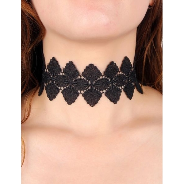 Fancyra Women 6PCS Black Gothic Floral Lace Necklaces Set - Image 4
