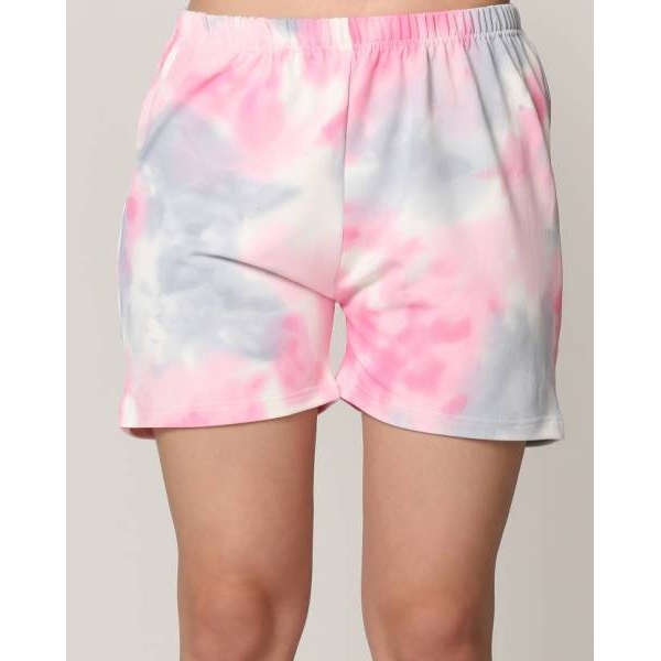 Fancyra Women Abstract Top & Shorts Pink Pajama Sets - Image 4