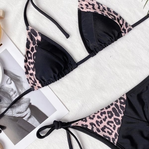 Fancyra Women Animal Print Padded Bikini Bra Panty Lingerie Set - Image 5