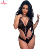 Fancyra Women Babydoll Lingerie Deep V Lace Teddy One Piece Mini Bodysuit