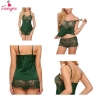 Fancyra Women Babydoll Lingerie Nightdress with Panty Free Size Green Color