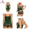 Fancyra Women Babydoll Lingerie Nightdress With Panty Free Size Green Color