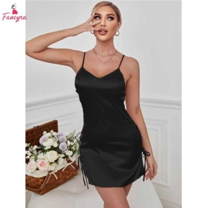 Fancyra Women Babydoll Nightwear Lingerie Mesh Nighty With G-String Panty