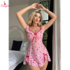 Fancyra Women Beautiful Heart Printed Babydoll Lingerie Mini Dress
