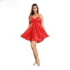 Fancyra Women Beautiful Satin Blend Babydoll Dress Free Size Red Color