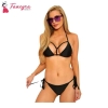 Fancyra Women Bikini Lingerie Bra And Panty Sets Free Size Black Color