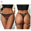 Fancyra Women Black Fashion Mesh Panty Side Strap Heart Design