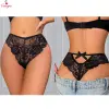 Fancyra Women Black Floral Lace Seamless Thong Panty