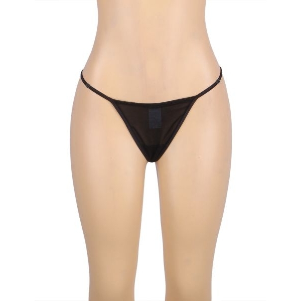 Fancyra Women Black G-String With Diamond Back Panty Thong - Image 4